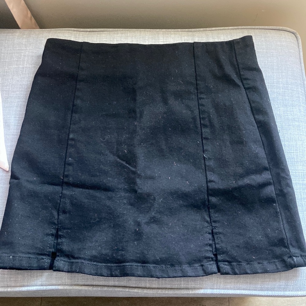 Denim black mini skort